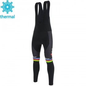 Fietsbroek Lang met Bretels 2020 Trek-Segafredo UCI World Champion N001 Winter Thermal Fleece